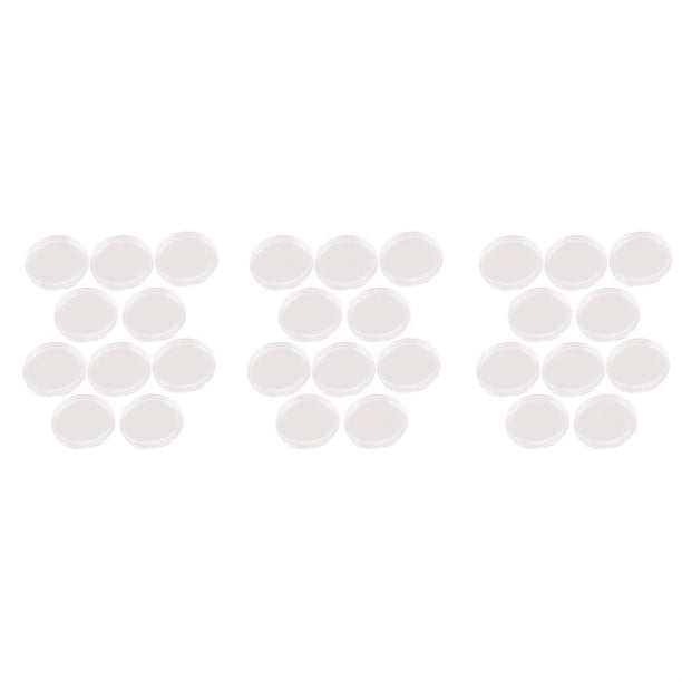 30 Pzs Caja de Monedas de Plastico Transparente Redonda Pequena 30mm
