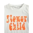 thumbnail image 2 of Qiylii Kids Outfit Floral Print O-Neck Short Sleeve T-Shirt+ Flared Trousers, 2 of 5