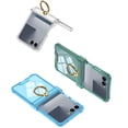 thumbnail image 6 of ELEHOLD Clear Case for Samsung Galaxy Z Flip 7 with Ring Holder, Shockproof Shock-Absorbent Ring Holder Hinge Protection Cover Lightweight Anti-Scratch Protective Case,Green, 6 of 7