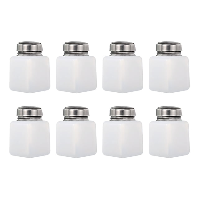 Botella dispensadora de alcohol de 8 piezas de 4 oz/120 ml, contenedor vacío, blanco