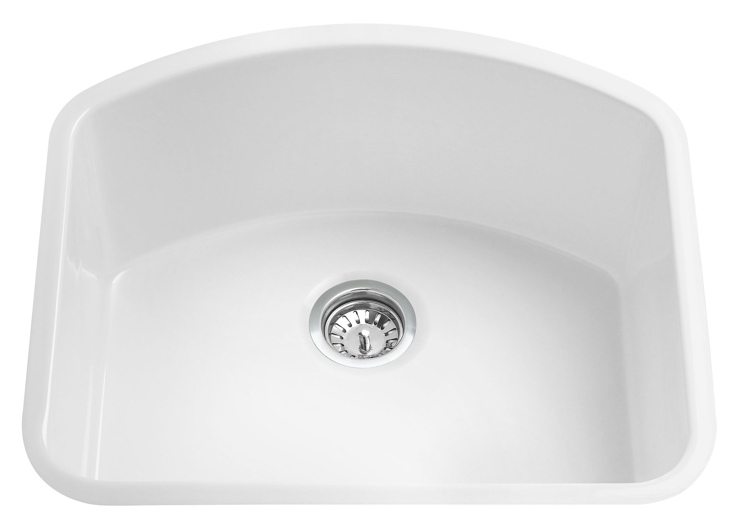 white glazed fireclay kitchen sink