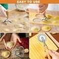 thumbnail image 6 of 5pcs Ravioli Cutter with Roller Wheel, Wooden Handle and Fluted Edge, Aluminum Ravioli Stamp Cutter for Pasta, Dumplings Lasagna, 6 of 9