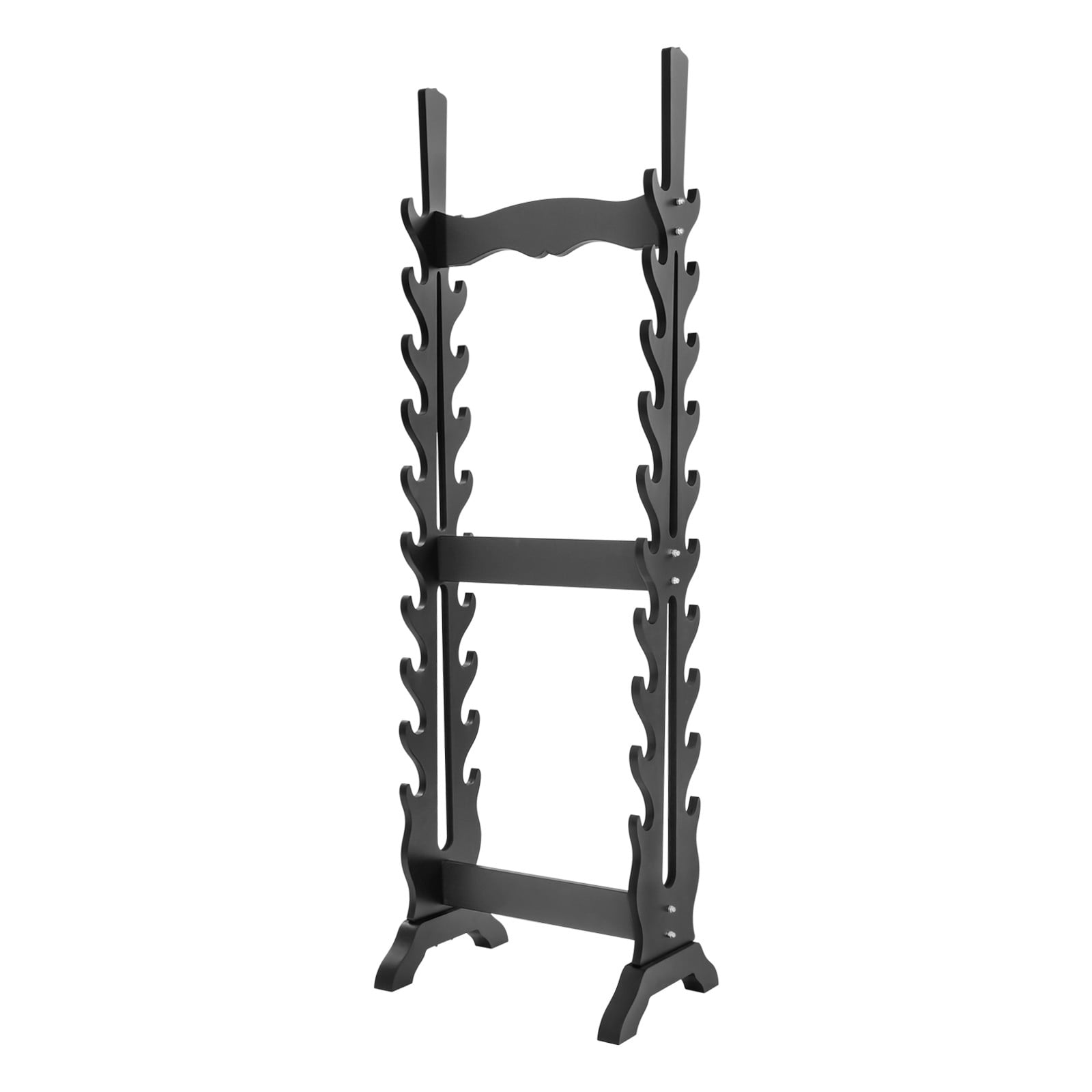 Double-Sided Sword Stand, 20-Layer Floor Standing Katana Sword Display Rack, Black, 66lbs Capacity, for Home Dojo Weapon Storage & Decor