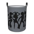 thumbnail image 1 of DouZhe Waterproof Collapsible Large Laundry Baskets, Disco Dance Black Prints Circular Hamper with Handles, 1 of 6