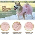 thumbnail image 3 of HQREA Luxury Dog Tulle Dress- Extra Large, Princess Wedding Tutu Skirt with Flower Bowknot for Female Dogs, 3 of 7