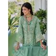 thumbnail image 2 of Costume de Salwar Brodé en Organza Vert Aqua / Style Pantalon Pakistani Eid & Tenue de Mariage – Taille G, 2 of 2