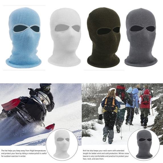 Unisex Knit 2 Hole Ski Mask BALACLAVA Hat Full Face Shield Beanie Cap Snow Winter Warm