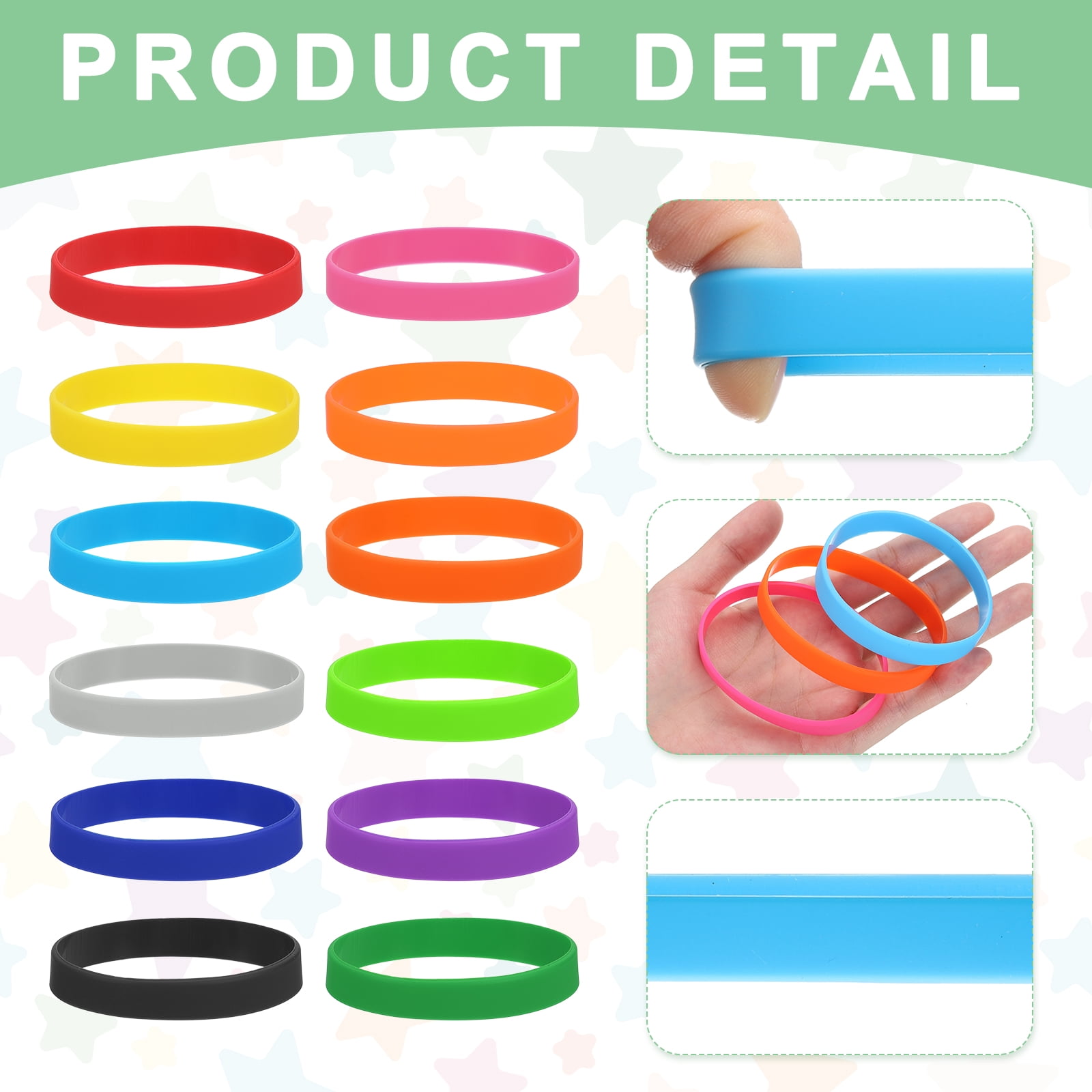 100Pcs Silicone Rubber Bands Non-slip 4 Inch Flat for Books, Orange
