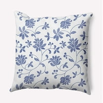 16" x 16" Simply Daisy Traditional Floral Polyester Accent Pillow, Porcelain Blue Qty 1
