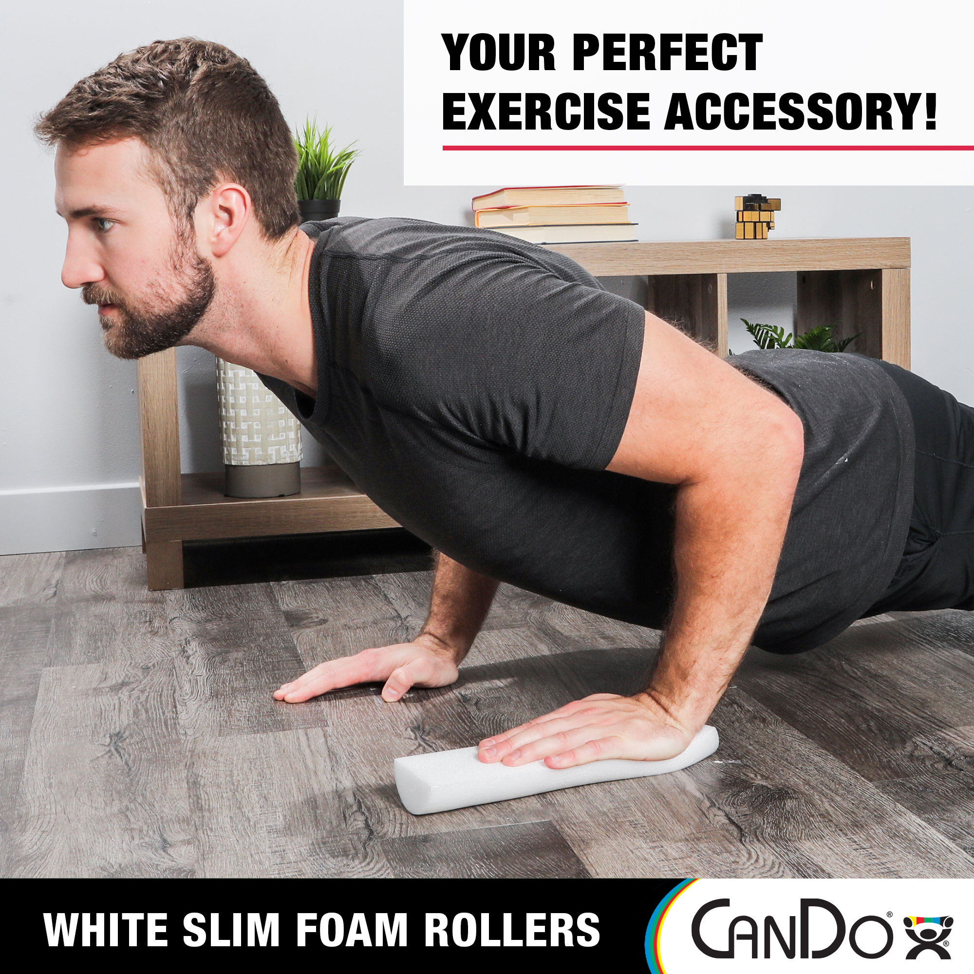 CanDo Slim White PE Foam Rollers for Exercise, Fitness, Muscle Restoration, Massage Therapy, Sport Recovery and Physical Therapy for Home, Clinics, Professional Therapy 3" x 36" Half-Round - image 3 of 6