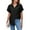 A-01 Black, variant on HOWCOME Button Down Shirts for Women Solid Short Sleeve Business Casual Work Blouse Tops(Black,Large)