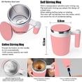 thumbnail image 3 of Taza autoagitadora, taza de café magnética automática recargable con barra agitadora, leche/cacao en la oficina/cocina/viaje, el mejor regalo de 14 oz - rosa, 3 of 5