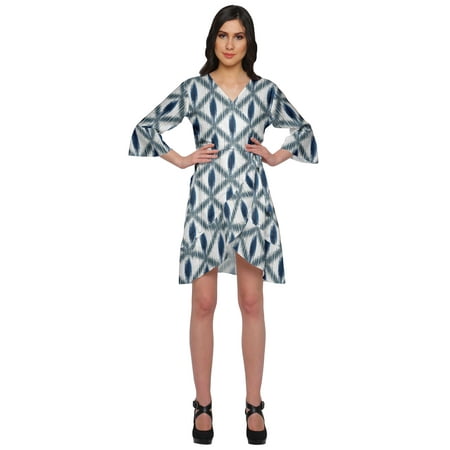 

Moomaya Printed Short Ruffle Style Crossover Robe Bridesmaid Getting Ready Shirt