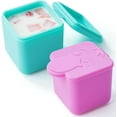 thumbnail image 1 of miduoduo-Leakproof Dips Containers Compatible with Omie Lunch Box, 2x 4 oz Salad Dressing Container To Go, Small Silicone Snack Condiment Container with Lids for kids (Pink/Teal), 1 of 4