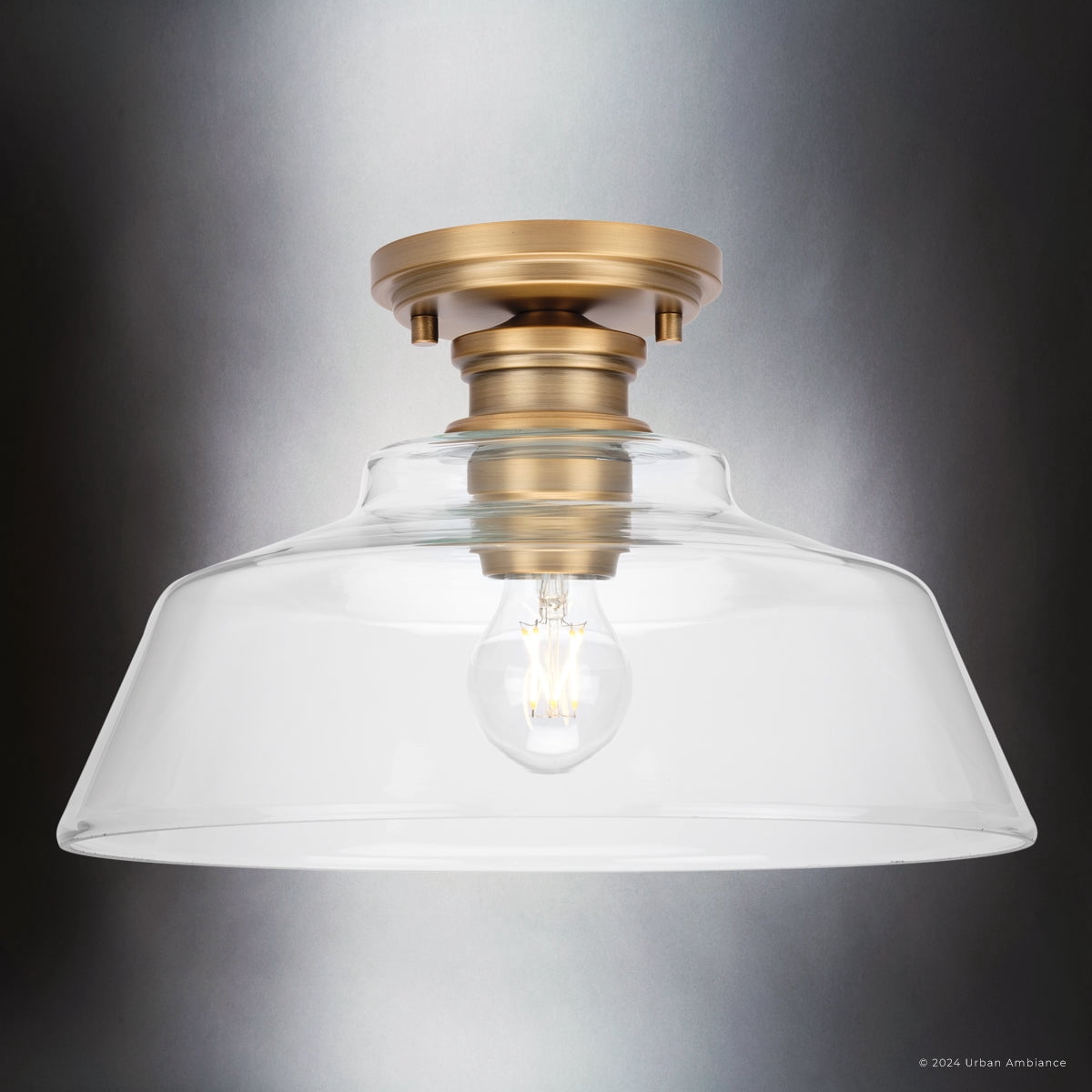 Luxury Transitional Ceiling Light, Vintage Brass, UHP4886