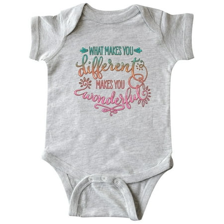 

Inktastic What Makes You Different Makes You Wonderful Teal Pink Gift Baby Boy or Baby Girl Bodysuit