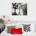 thumbnail image 4 of Awypu Red Paris Decor for Bedroom Black and White Wall Art for Living Room Eiffel Tower Decor Red City Buildings Canvas Pictures Brooklyn Bridge London Big Ben Modern Art Valentine'S Day, 4 of 4
