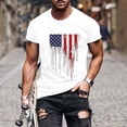 thumbnail image 2 of GUZOM Mens American Flag T-Shirt Distressed Dripping Graphic Tee Oversized Loose Fit Patriotic Crewneck Short Sleeve Polyester Spandex M-5XL,Size M, 2 of 5