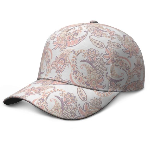 Retro Paisley Floral Baseball Cap - Adjustable Breathable Hat for Sports & Casual Wear