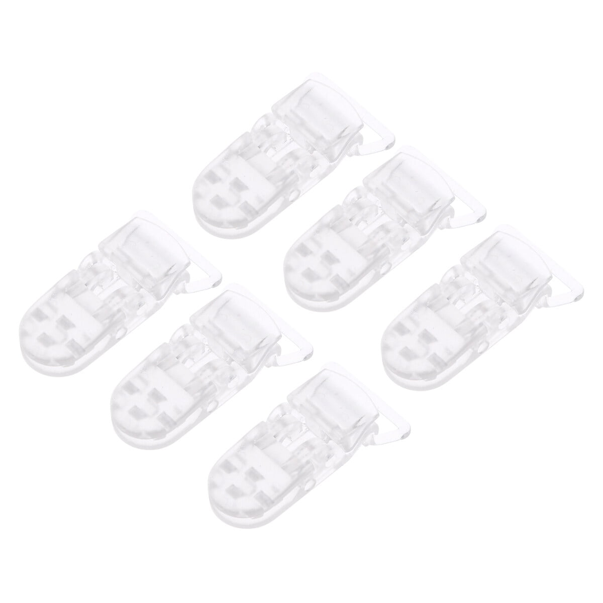 NUOLUX 25 Pcs Tshaped Clear Plastic Baby Pacifier Clips Badge Clips