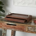 thumbnail image 2 of DecMode 18" x 11" Brown Wood Hidden Drawer Tray with Black Metal Handles, 1-Piece, 2 of 8