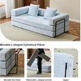 thumbnail image 7 of Convertible Sofa Bed, Folding Floor Sofa Boneless Couch with Pillow, Compression Sofas Chenille Foldable Mattress Couch with Fixed-Shape Frame, Futon Lounge Sleeper for Living Room, Light Blue, 7 of 7