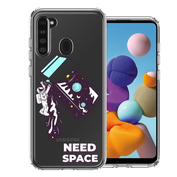 MUNDAZE for Samsung Galaxy A21 Need Space Astronaut Stars Design Double Layer Phone Case Cover