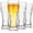 Classic football, variant on 15 oz Pilsner Beer Glasses Set of 4, Classic Tall Beer Glasses for IPA, Pilsner & Craft Beer, Clear Drinking Glasses for Home & Pub Use, Freezer and Dishwasher Safe (Vertical Stripe)