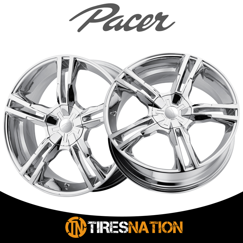 PACER Chrome Push-Thru Center Cap – 5.12 Dia Bore, 8 Lug Short Wheel Rim – 89-8113P