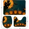 thumbnail image 2 of SKYSONIC Non-Slip 3 Piece Bathroom Rug Set Halloween Pumpkins and Scarecrow Soft Contour Rug + Toilet Lid Cover + Bath Mat Bathroom Decor, 2 of 3