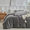 thumbnail image 4 of Duvet Cover Queen Ultra Soft Brushed Microfiber Queen Duvet Cover Set Pieces Breathable Queen Bedding Sets with Zipper Closure and Corner Ties Grey Striped, 4 of 7