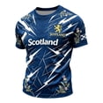 thumbnail image 3 of 2026 Soccer Cup Raglan Short Sleeve T-Shirt for Men, Crew Neck Athletic Jersey - Scottish Plaid & Lion Graphic Print Casual Summer Top for Daily Wear & Party Royal Blue XXL, 3 of 5