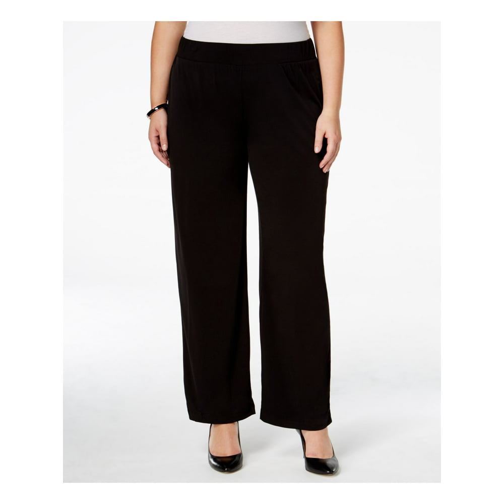 NY Collection - NY COLLECTION Womens Black Wide Leg Pants Plus Size: 3X ...