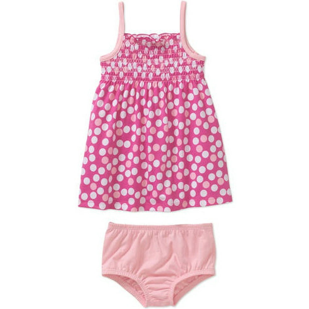 Healthtex Newborn Baby Girls' Knit Smocked Top Dress with Bloomer Set