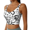 thumbnail image 2 of Kdxio Hand Drawn Snake Print Workout Crop Tank Top for Women Racerback Yoga Tank Tops Athletic Sports Shirts Exercise Undershirts, 2 of 9