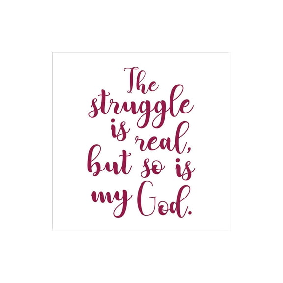 Struggle Real So Is He Brick Red Script 12 x 12 Wood Wall Sign Plaque