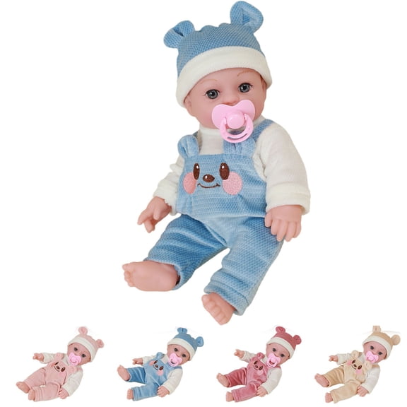 Baby Doll, 11.8 inch Reborn Baby Dolls, Baby Toys for Toy 1-3 3-6 Year Old, Realistic Baby Doll, for Baby Doll Gifts for 1 Year Old, Christmas Gifts, Soft Touch PVC Baby Dolls (Khaki)