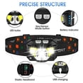 thumbnail image 2 of Pack de 2 Frontales LED Recargables con Sensor de Movimiento Luz Blanca y Roja 8 Modos Impermeables Ultraligeros para Camping Running Pesca y Senderismo, 2 of 6