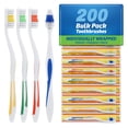 thumbnail image 1 of FactorDuty 200 Pack Toothbrush Standard Classic Medium Soft Toothbrush Bulk Individually Wrapped, 1 of 4