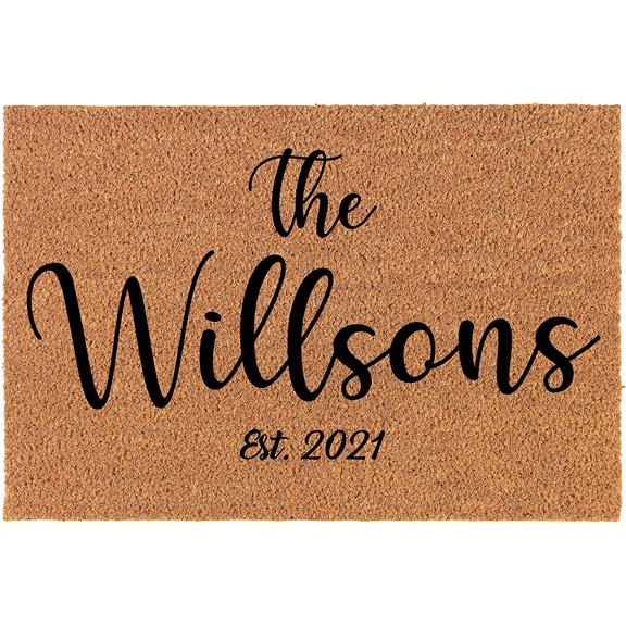Doormat Front Door Mat New Home Closing Housewarming Gift Personalized Family Name Established Custom 16x24 inch