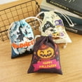 thumbnail image 3 of Halloween Candy Bag Canvas Cute Drawstring Pouch Candy Treats Bag for Chocolates, 3 of 10