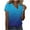 Blue2, variant on Jalioing Womens Plus Size Top Summer Casual T Shirt Gradient Color Button V-Neck Loose Tops