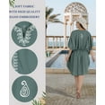 thumbnail image 5 of HAPPY BAY Women's Swimsuit Ladies Dress Swimwear Caftan Summer Casual Bikini Short Sleeve Beachwear Cover Ups for Women 2X-3X Ash, Paisley, 5 of 5
