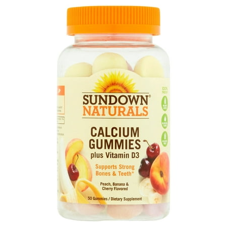 Sundown Naturals calcium Plus Vitamine D3 Complément alimentaire sans gluten gélifiés, 50 count