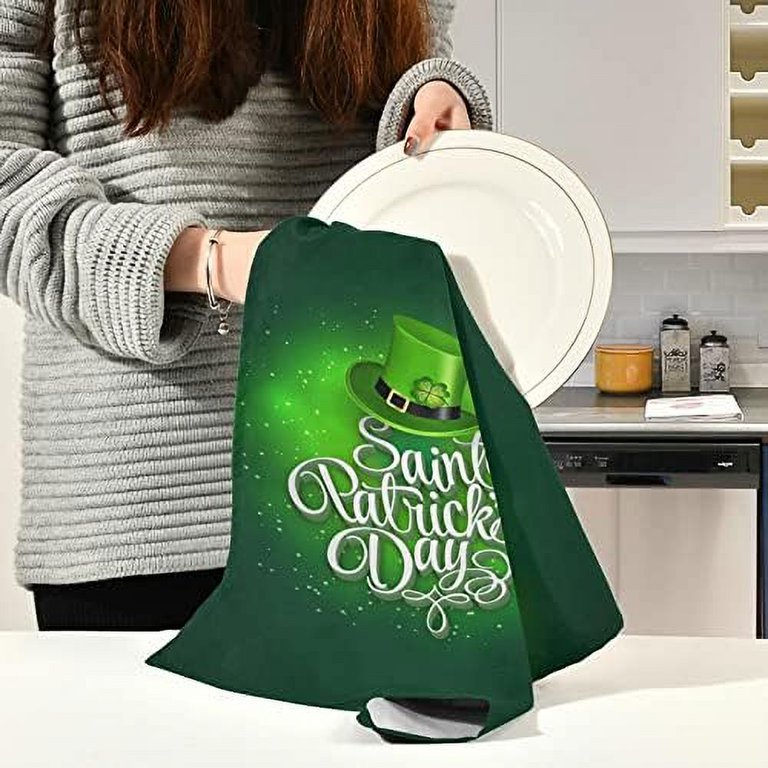 St Patrick's Day Kitchen Towels Absorbent Fast Drying Cloth Soft