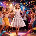thumbnail image 6 of Girls Embroidered Tulle Dress Tie Strap Floral Ruffle Aline Dress Sleeveless Formal Birthday Party Dresses Pink, Size 5-6, 6 of 6