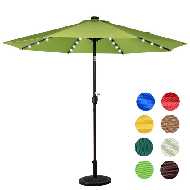 Sundale Outdoor Solar Powered 32 Led Lighted Outdoor Patio Umbrella With Crank And Tilt 9 Feet Walmart Com Walmart Com