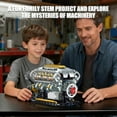 thumbnail image 4 of V8 Engine Building Kit That Runs, Build Your Own MOC Mini V8 Engine Model Toy for Adults, Compatible with Car Set, STEM Building Project for Teens & Kids Boys 8-14 (703 PCS), 4 of 8