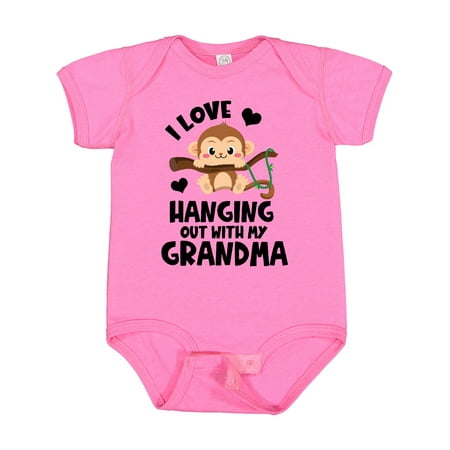 

Inktastic Monkey I Love Hanging out with My Grandma Gift Baby Boy or Baby Girl Bodysuit