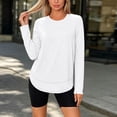 thumbnail image 6 of CBASIHI Womens Workout Tops Long Sleeve- Comfy Athletic Casual Loose Fit Yoga Gym Crew Neck T Shirts White Size L, 6 of 8